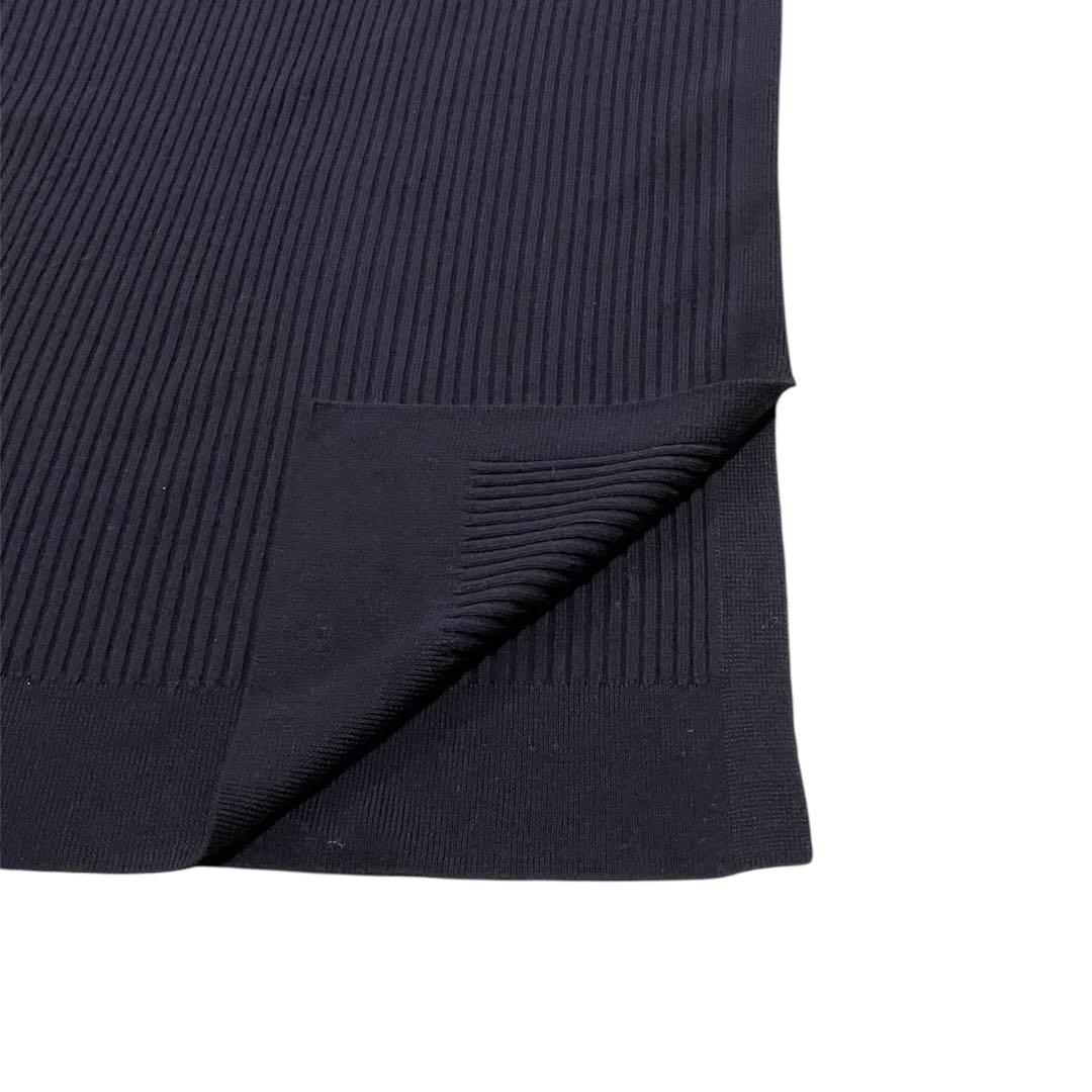 ebure エブール モックネックリブニットロングワンピース ウール ブラック