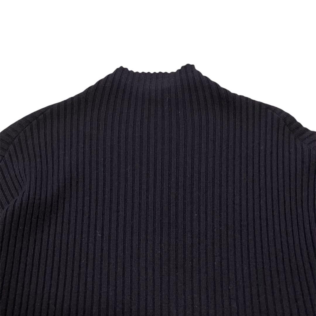 ebure エブール モックネックリブニットロングワンピース ウール ブラック