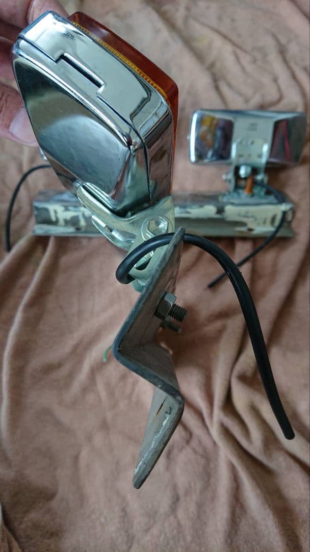 コイトフォグランプ　メッキ　4個　２４ボルト球　ワンオフステー付き　レトロ当時物