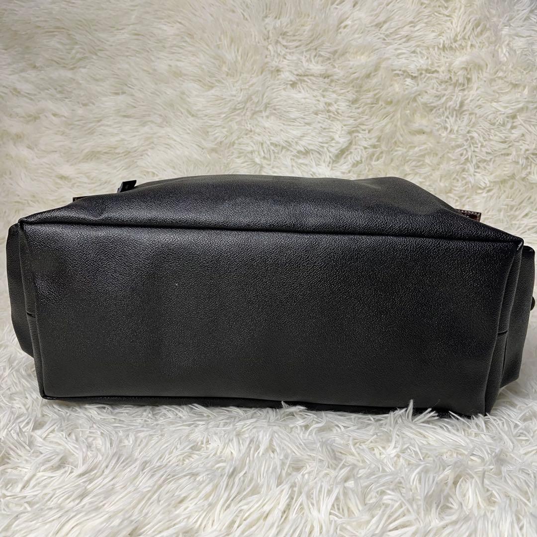 Orobianco ボストンバッグ 2way PVC クロコ型押し ブラック