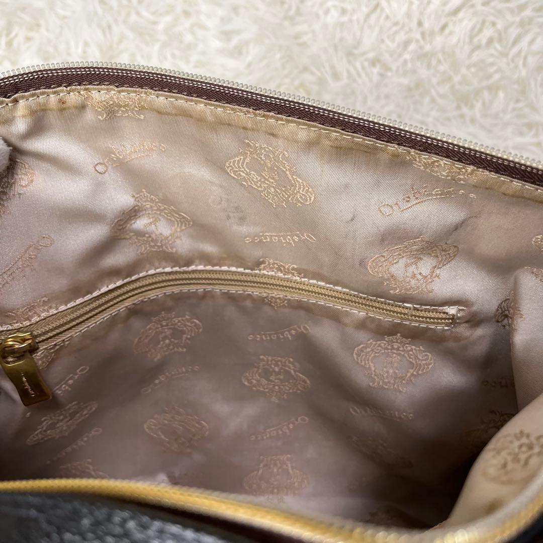 Orobianco ボストンバッグ 2way PVC クロコ型押し ブラック