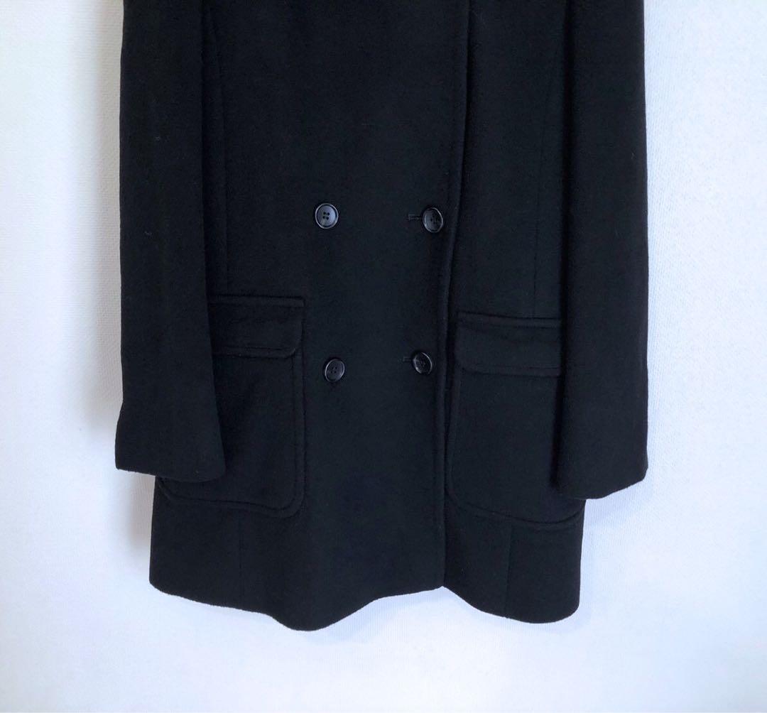 極美品　23区　ロングコート　カシミヤ混　ブラック38 定価約8万円