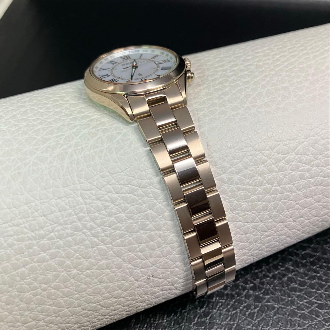 ◆極美品◆ルキア チタン レディダイヤ ソーラー 電波 セイコー 時計 1B35