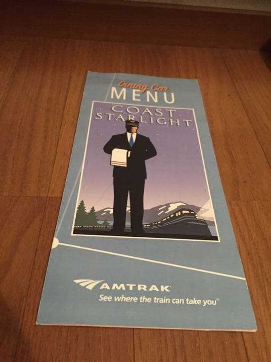 AMTRAK アムトラック　コーストスターライト号　食堂車　メニュー