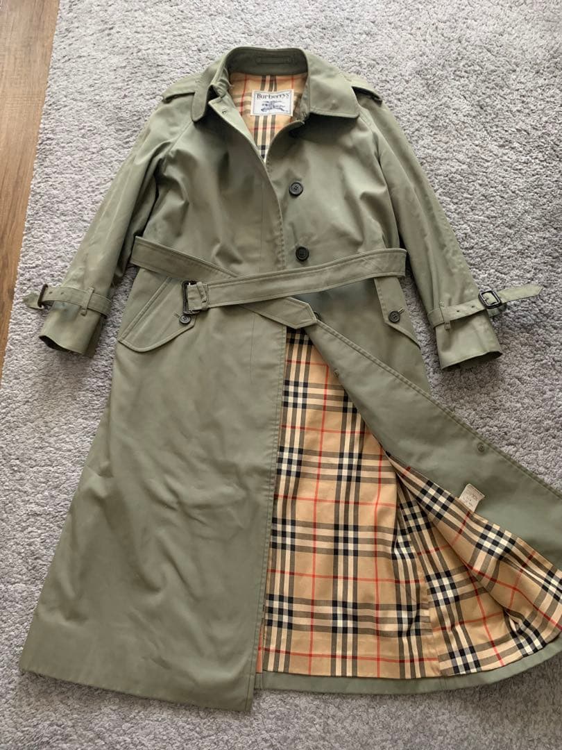 BURBERRYS オリーブトレンチコート ノバチェック ヴィンテージバーバリー