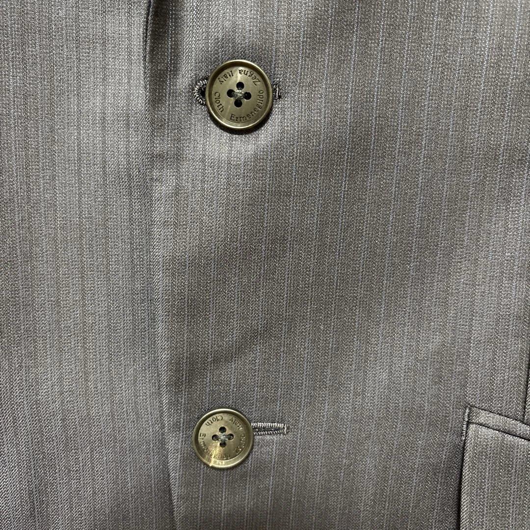 エルメネジルド ゼニア スーツ ３点セット ３ピース ストライプ柄 ネイビー