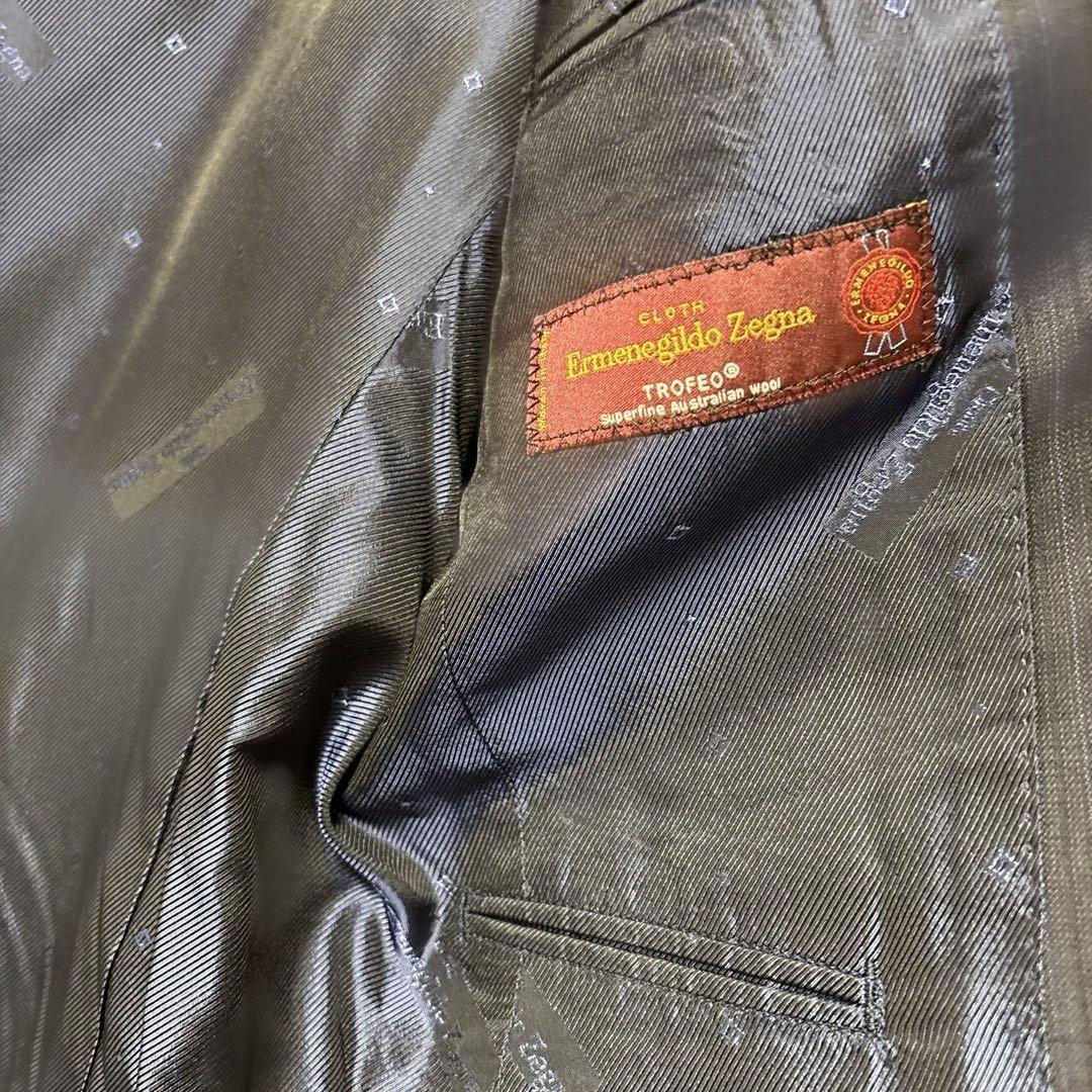 エルメネジルド ゼニア スーツ ３点セット ３ピース ストライプ柄 ネイビー