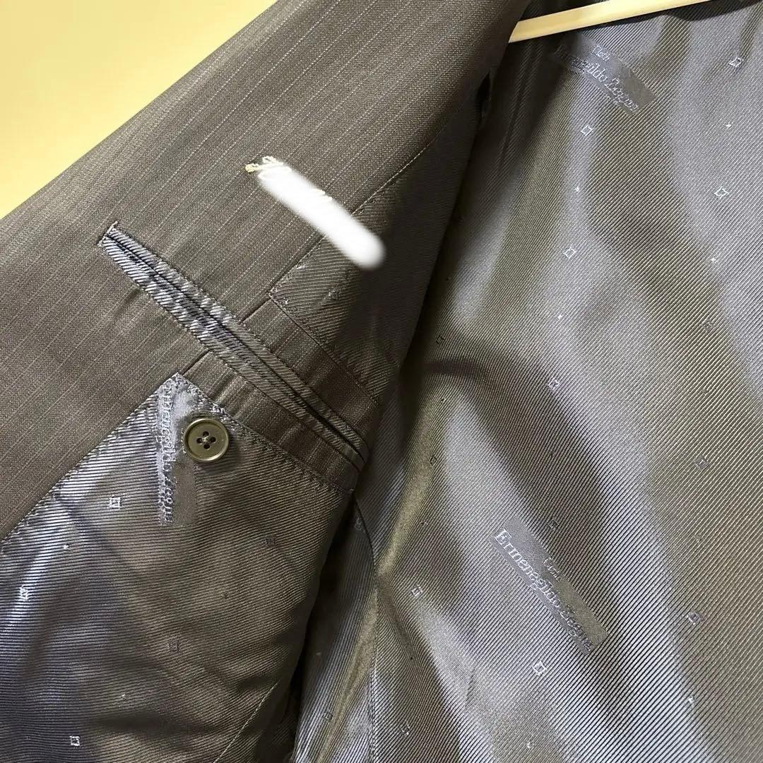 エルメネジルド ゼニア スーツ ３点セット ３ピース ストライプ柄 ネイビー