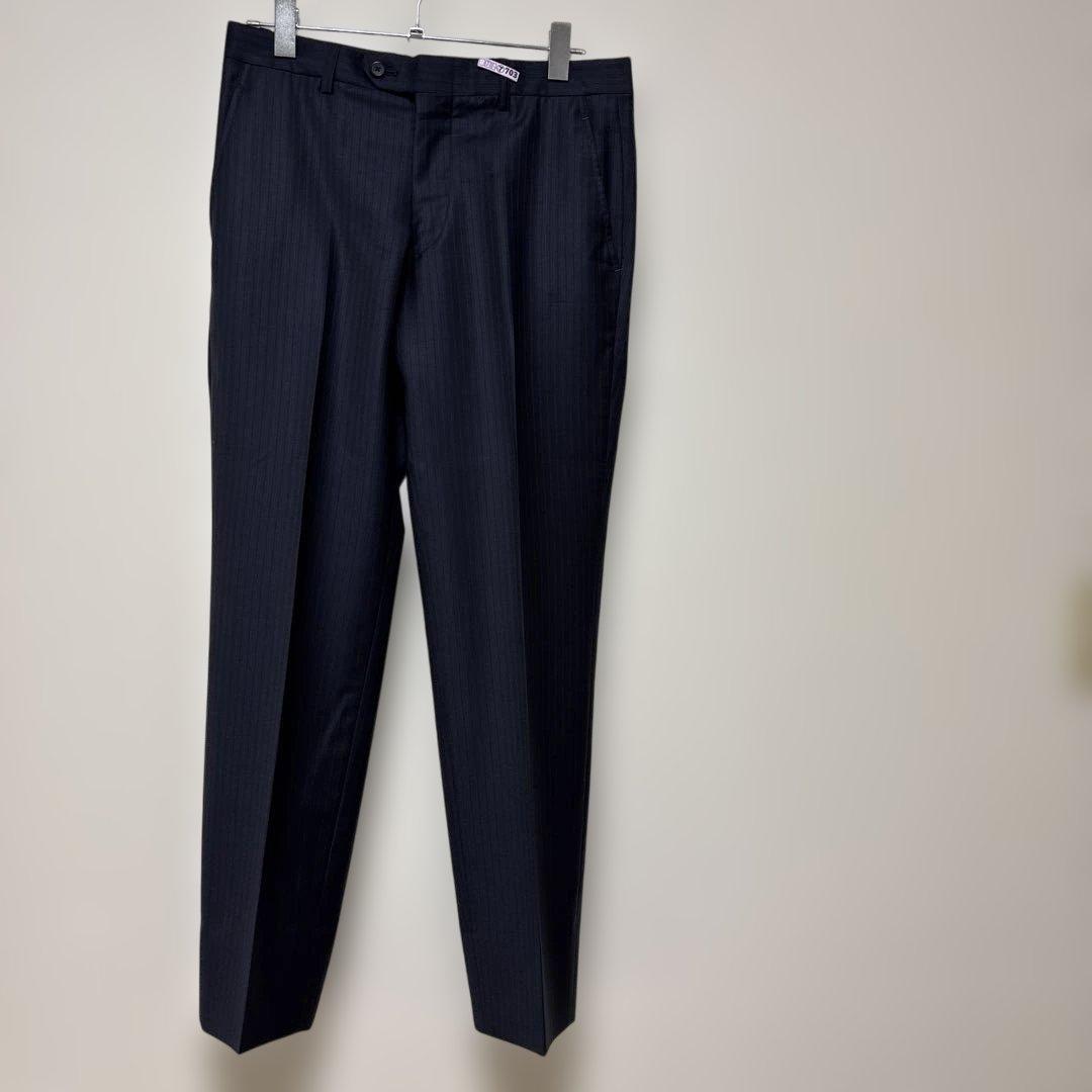 エルメネジルド ゼニア スーツ ３点セット ３ピース ストライプ柄 ネイビー