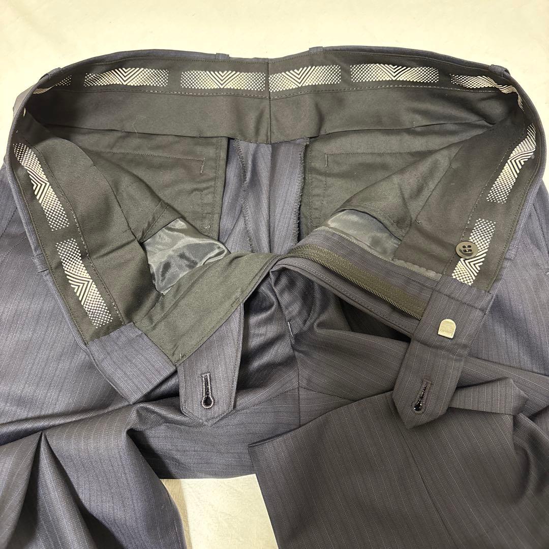 エルメネジルド ゼニア スーツ ３点セット ３ピース ストライプ柄 ネイビー