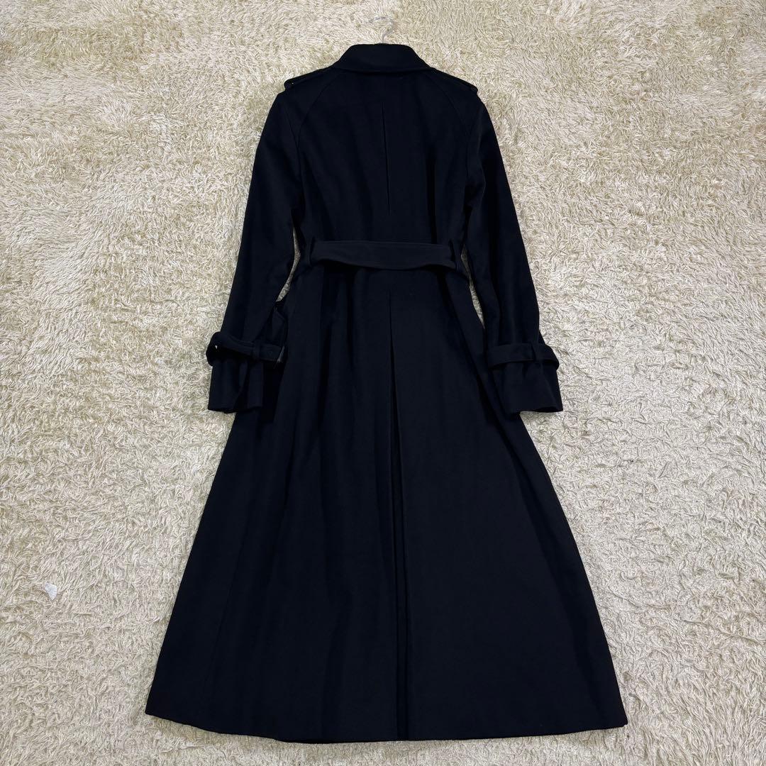 23区　ベルト　ウール　ブラック　Aライン　ロングワンピース　38
