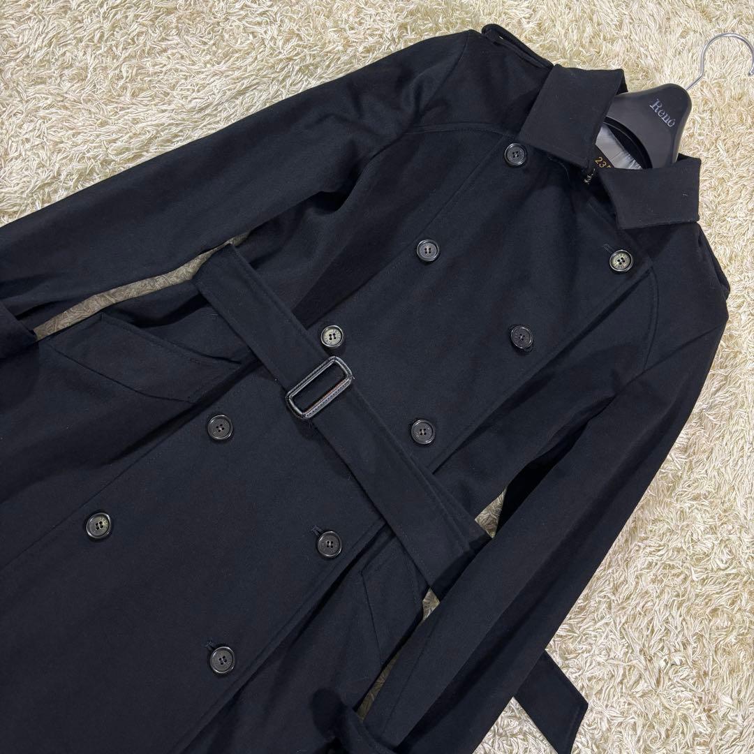 23区　ベルト　ウール　ブラック　Aライン　ロングワンピース　38