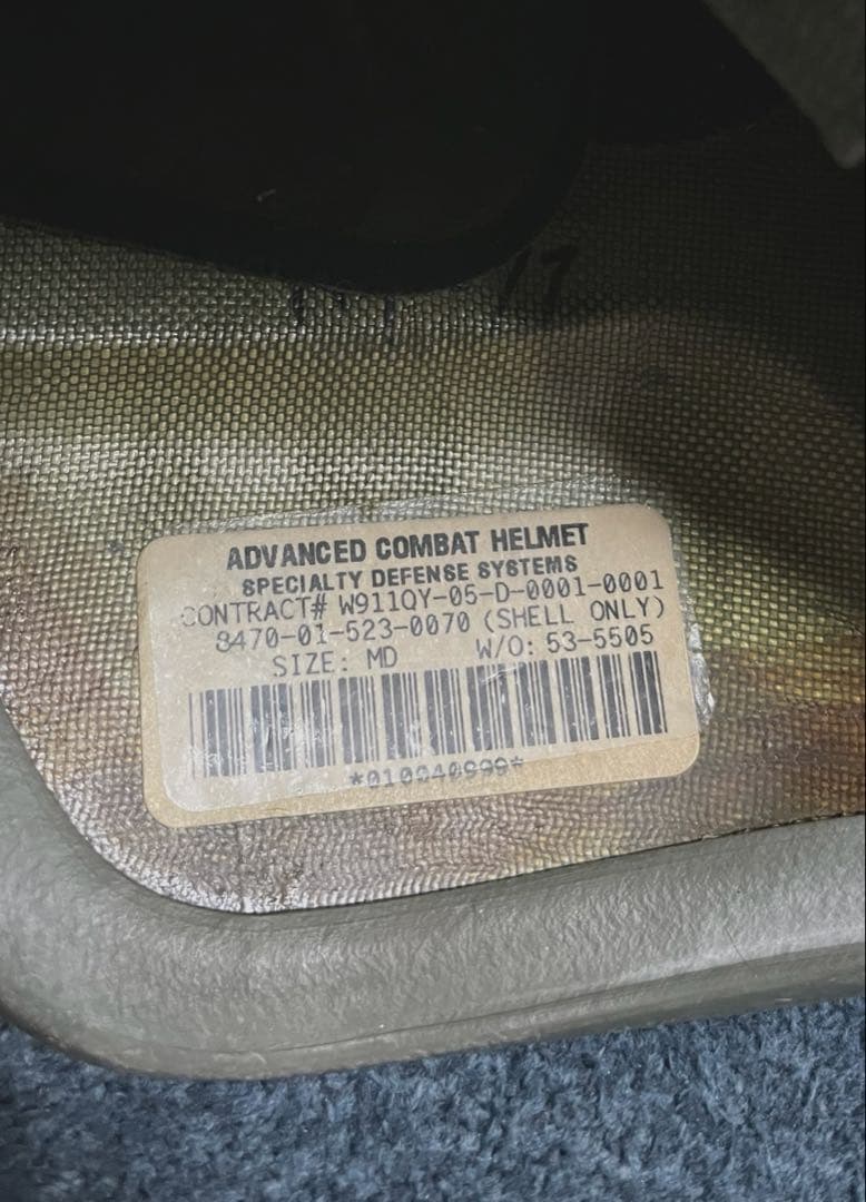 米軍実物 放出品 ACH ヘルメット & ブラケット&パット　カバー2点付き　M