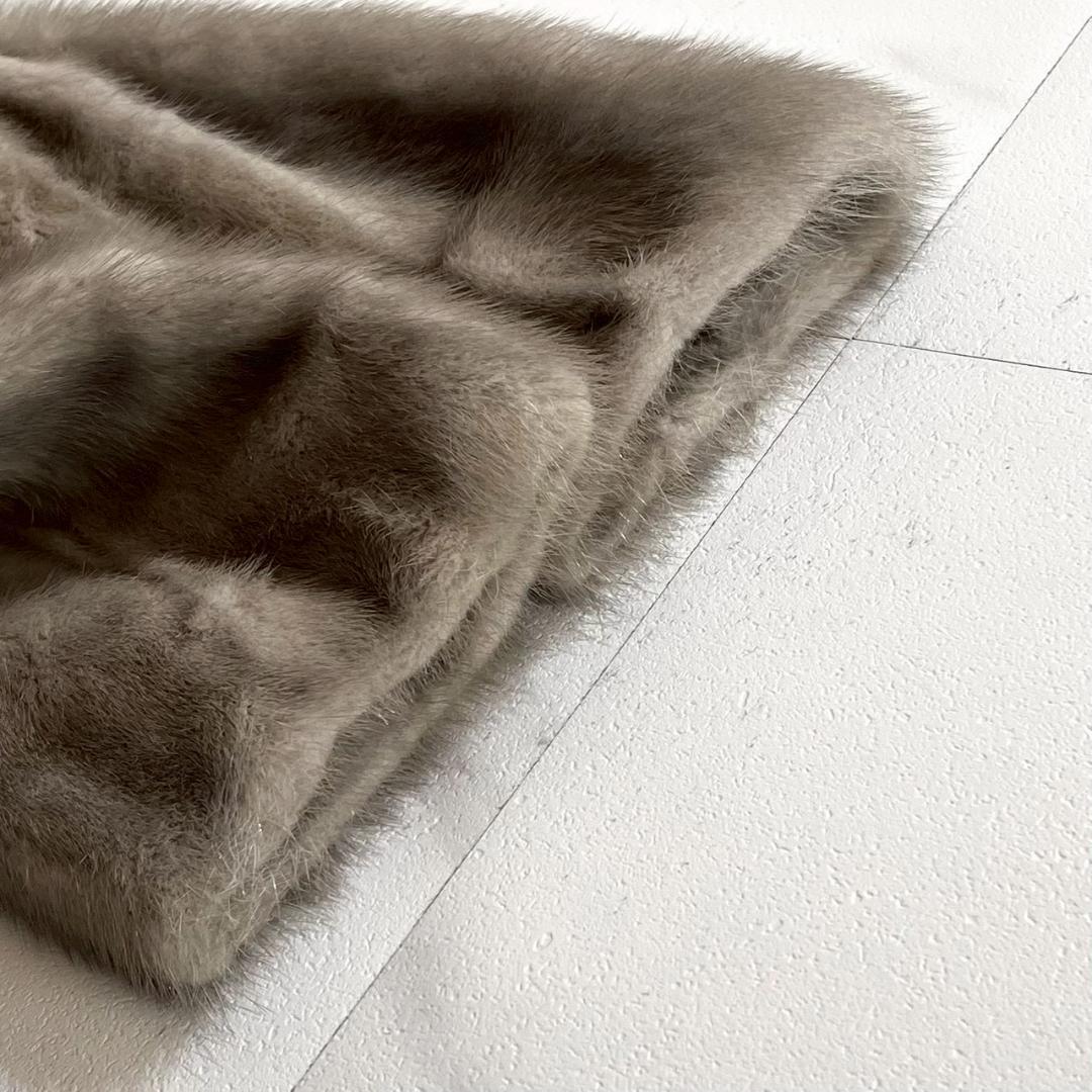 最高級　金サガ ブルーアイリスミンク 毛皮コート リアルファー 11 L