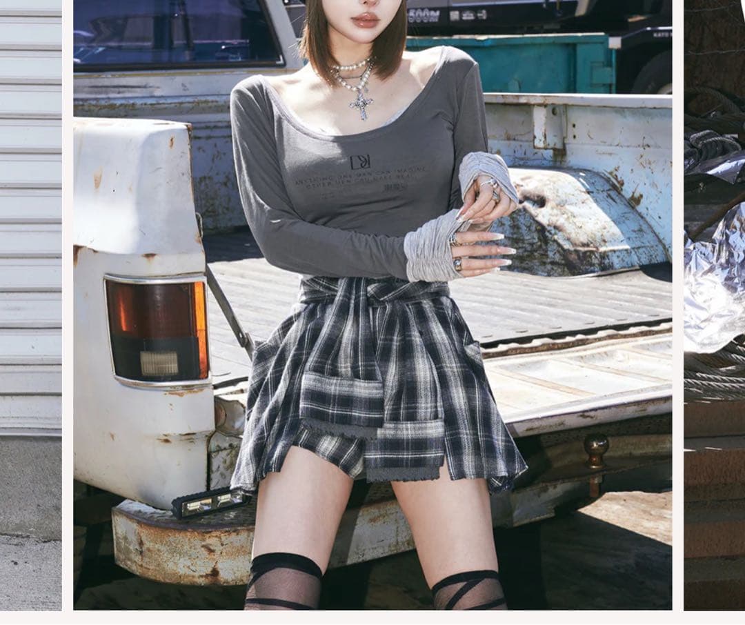 新品・未開封♡Darich♡レイヤードチェックショートパンツ (Freeサイズ)