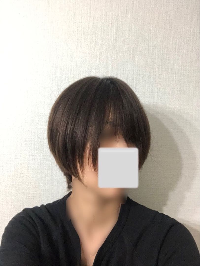 人毛100% フルウィッグ　ショートボブ　ブラウン