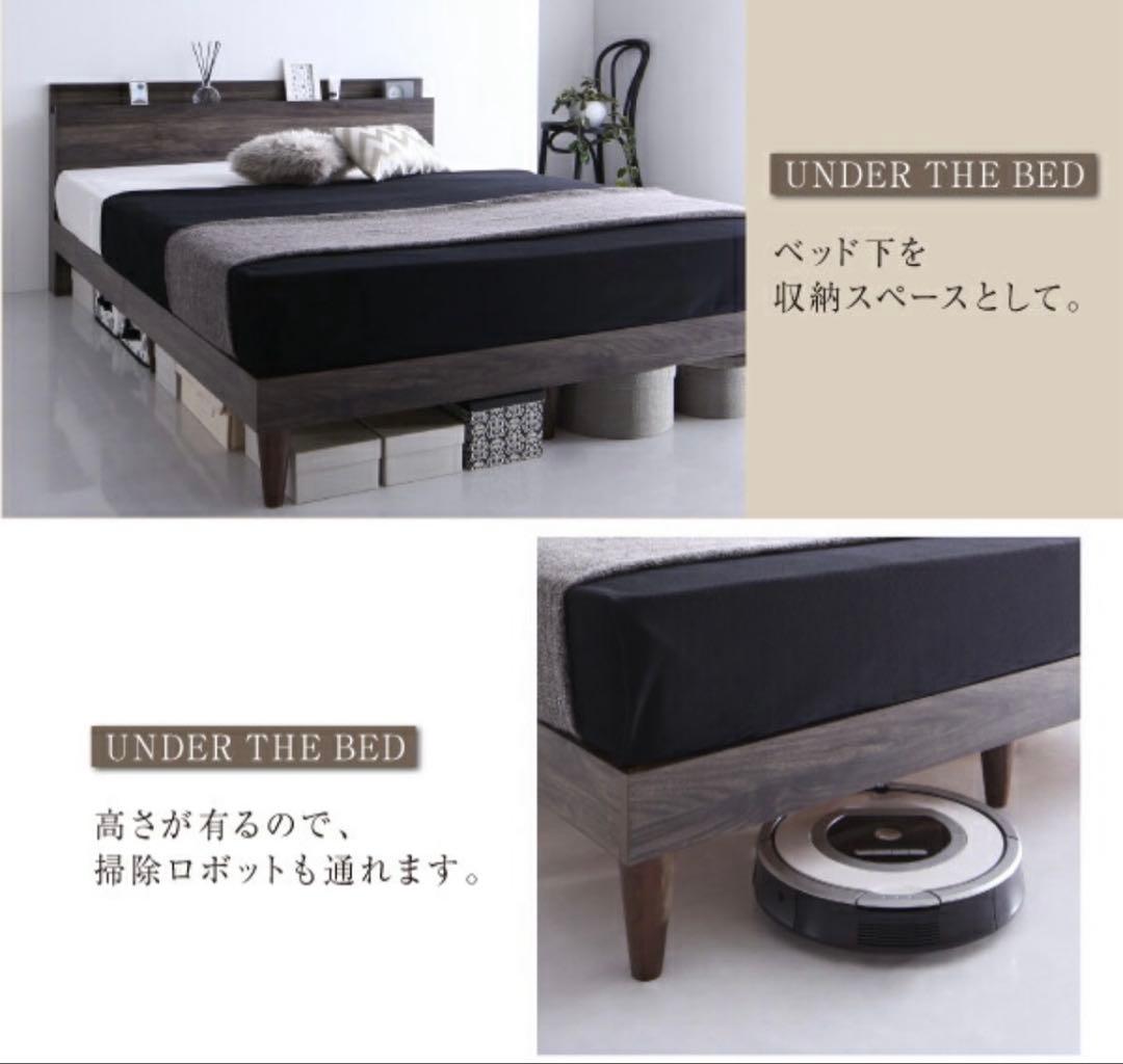 【美品 セミダブルサイズ】ベッドフレーム ライトグレー