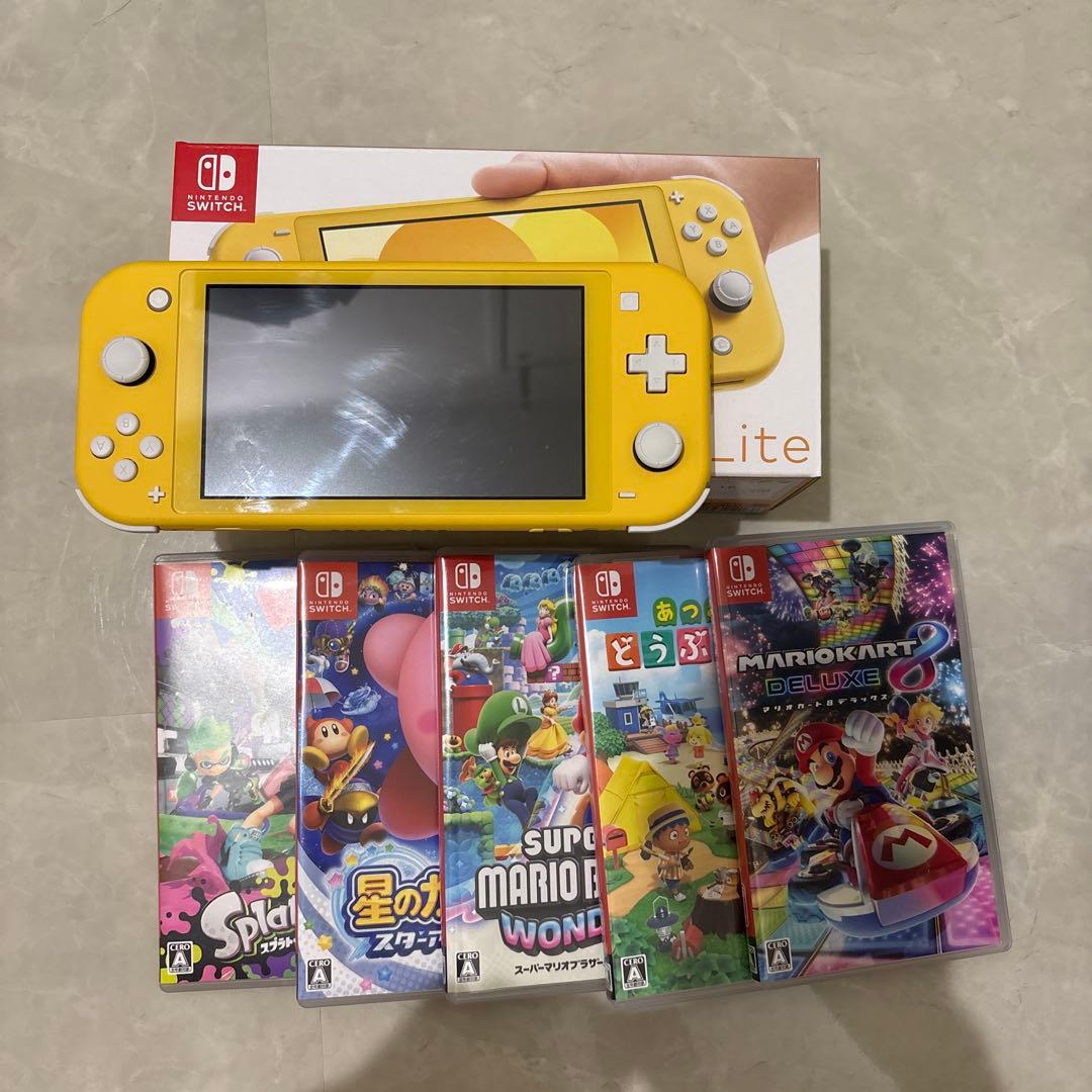 Nintendo Switch Lite イエロー + ゲームソフト5本