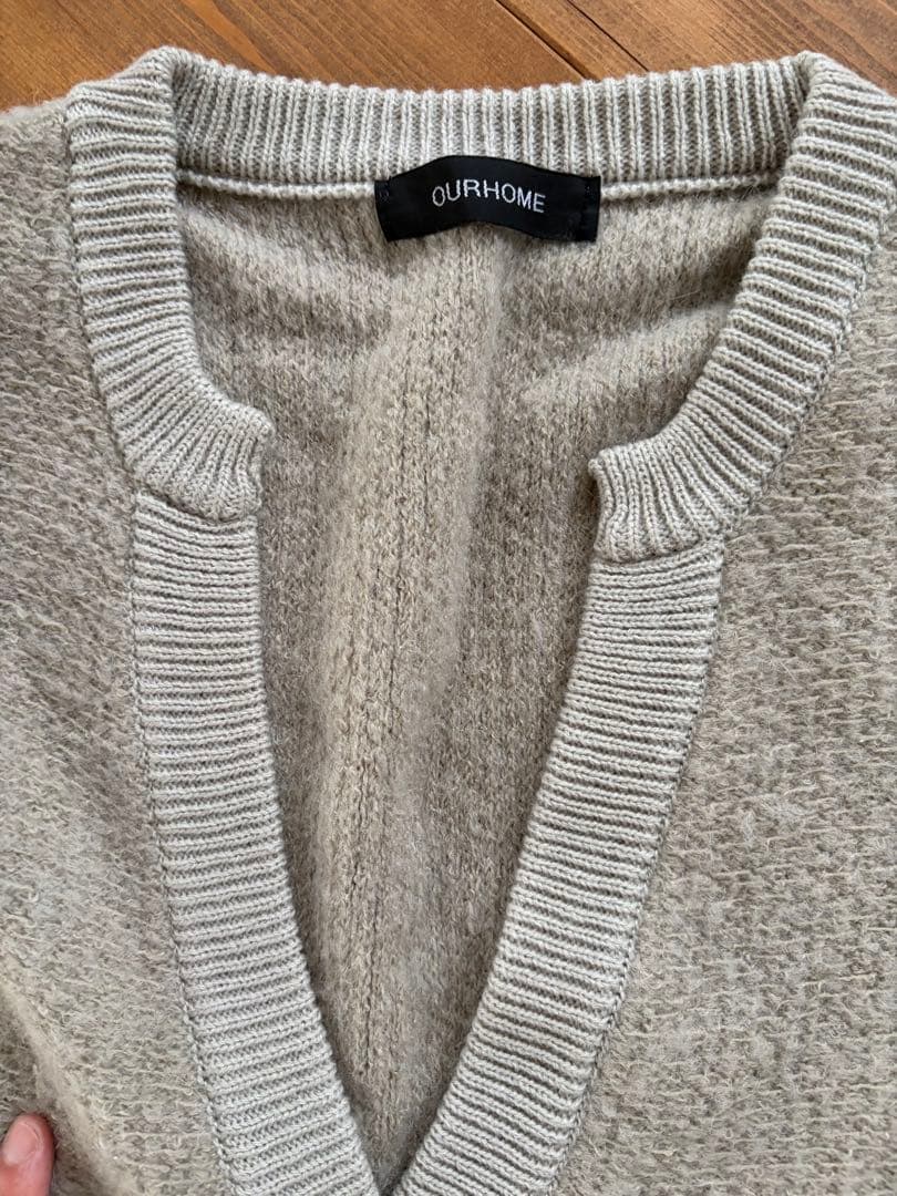OURアワーホーム　アルパカ混の洗えるニットベスト　グレーベージュ