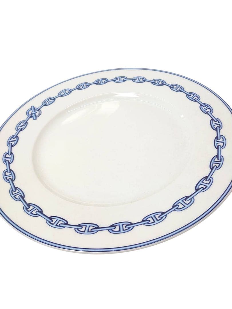 HERMES エルメス シェーヌダンクル ブルー 27cm ペアプレート