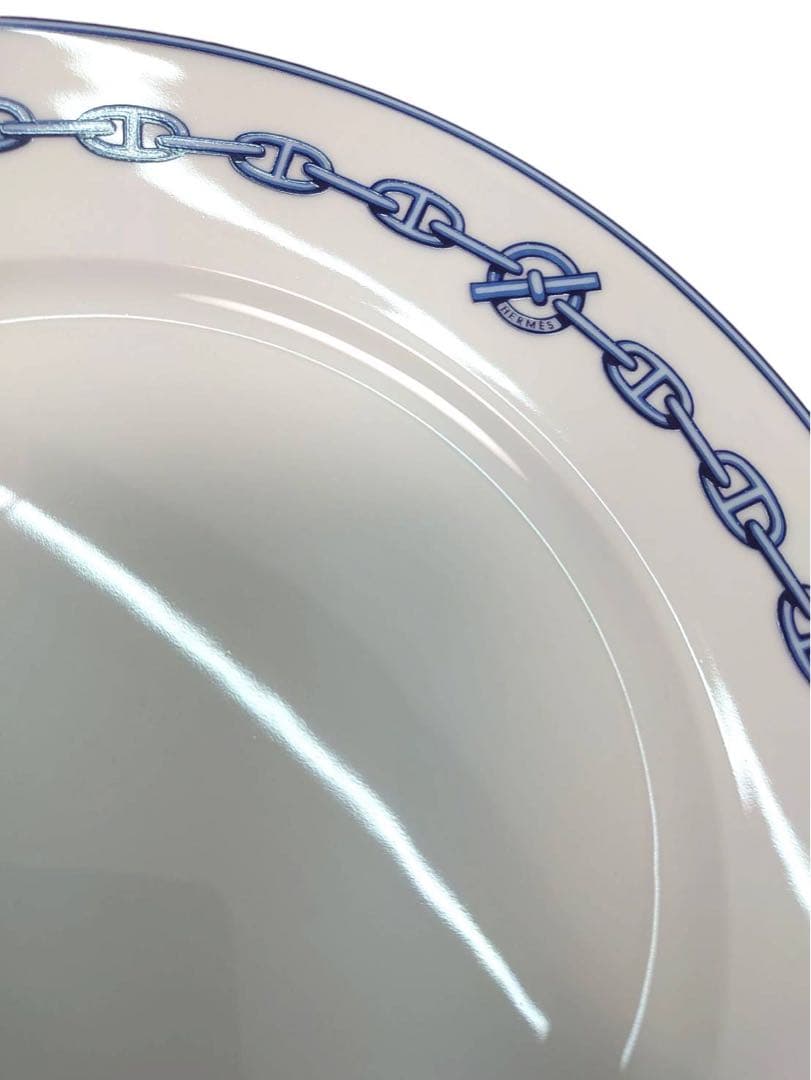 HERMES エルメス シェーヌダンクル ブルー 27cm ペアプレート