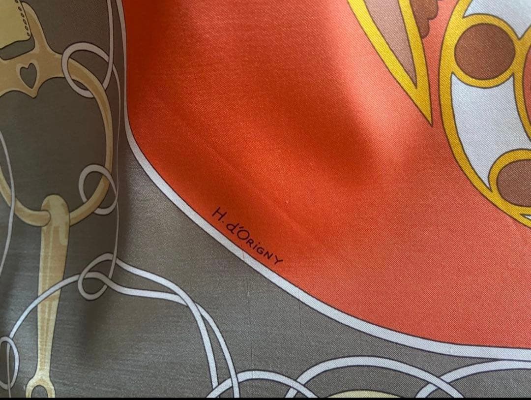 エルメス カレ140 FOLKLORE フォルクロール シルク オレンジ