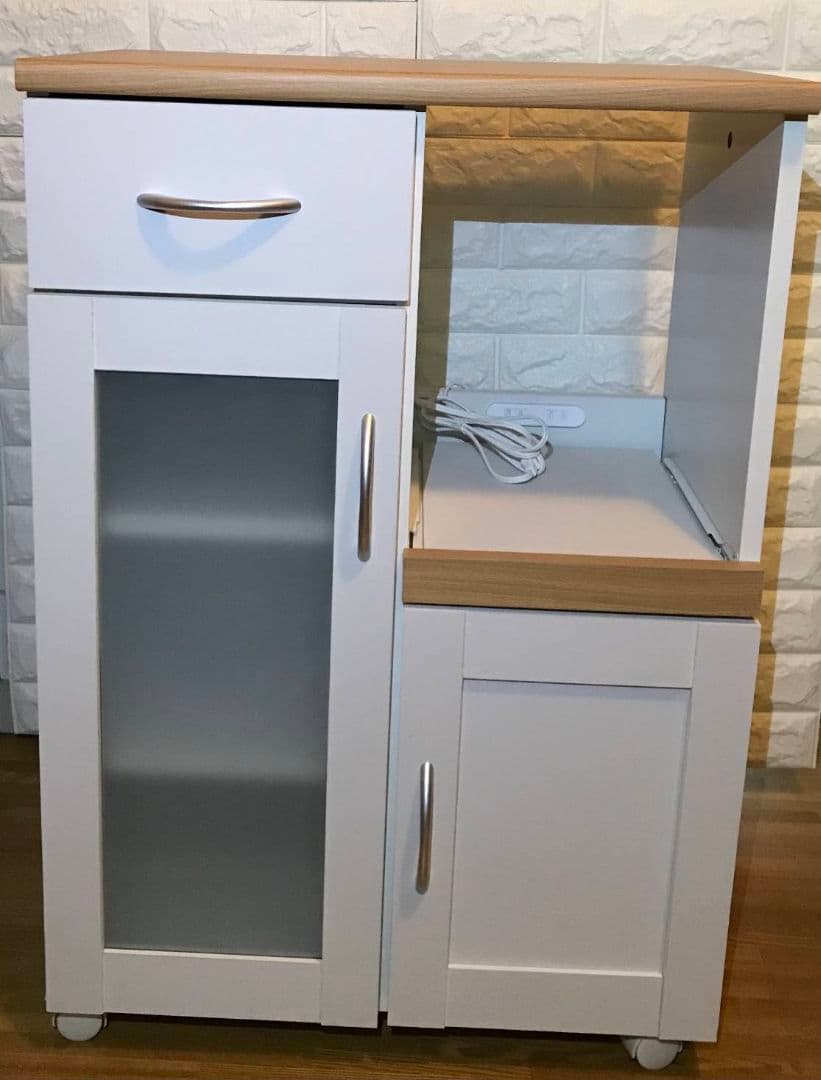 キッチン収納食器棚幅60×奥行39.5×高さ89cm　ホワイト