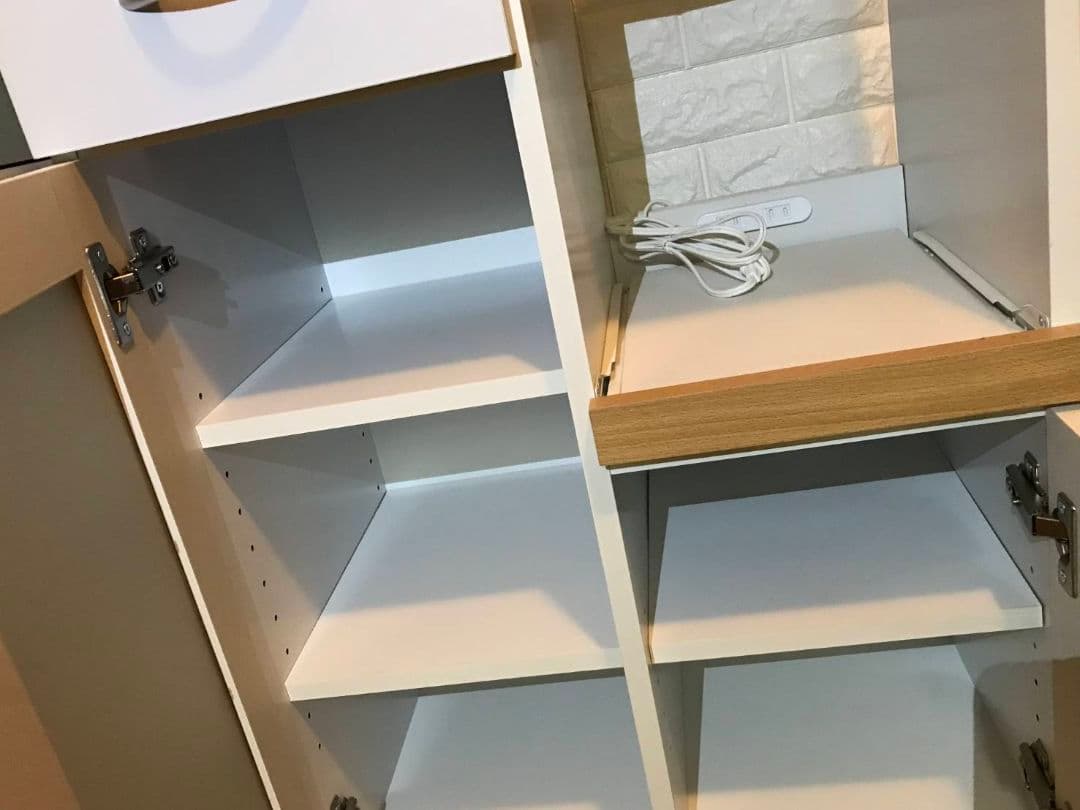 キッチン収納食器棚幅60×奥行39.5×高さ89cm　ホワイト