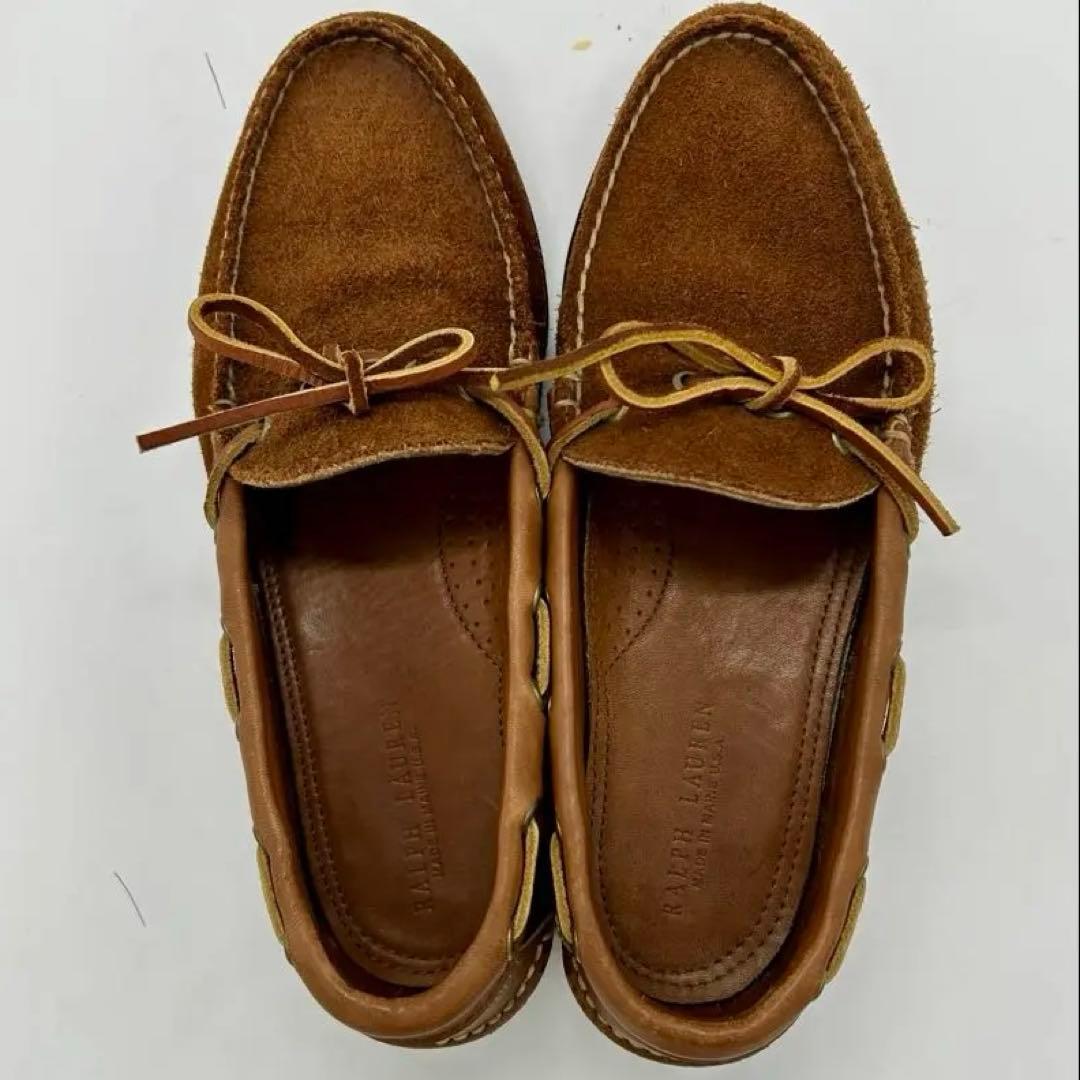 バ*ナ様 USA製 ラルフローレン スウェード モカシン デッキシューズ US8