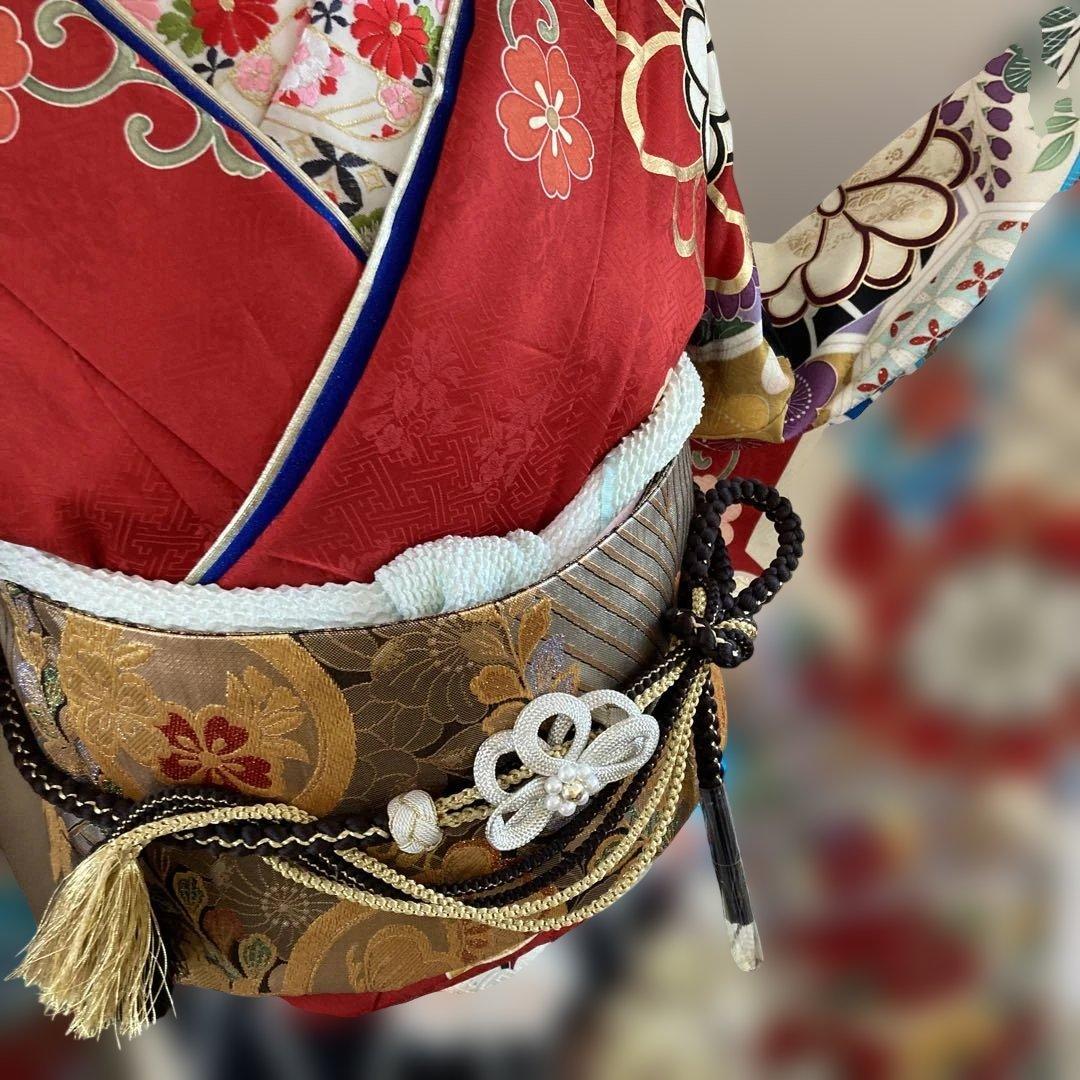 未使用に近い　豪華振袖フルセット　華やかな花柄　赤