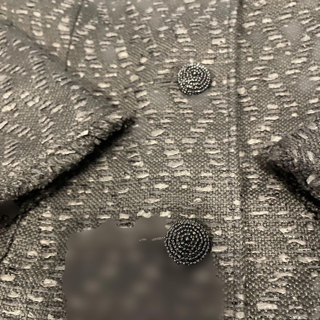 早い者勝ち❤️Rene ルネ　TISSUE社　ツィードロングコート　ブラック　 M