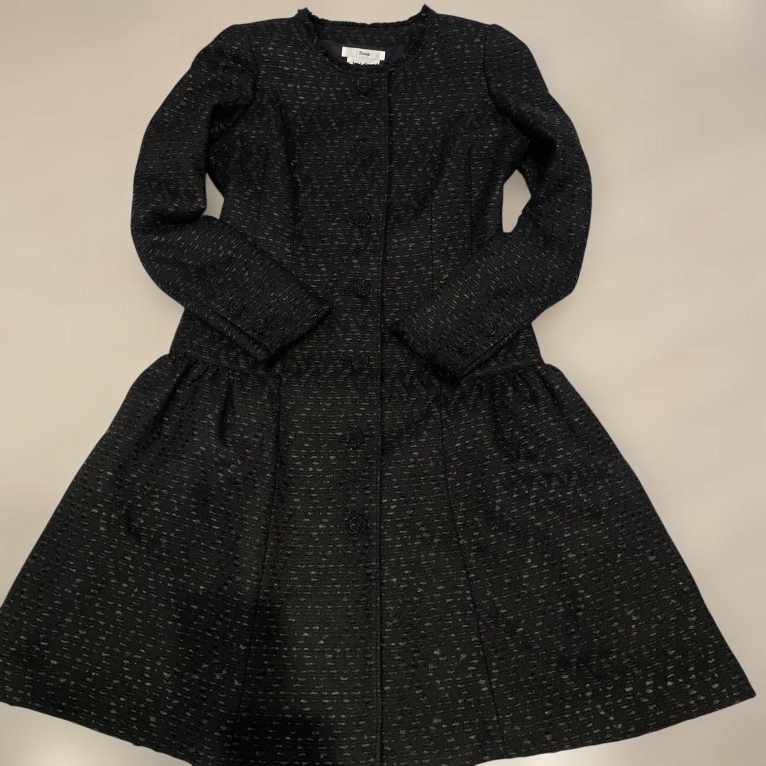 早い者勝ち❤️Rene ルネ　TISSUE社　ツィードロングコート　ブラック　 M