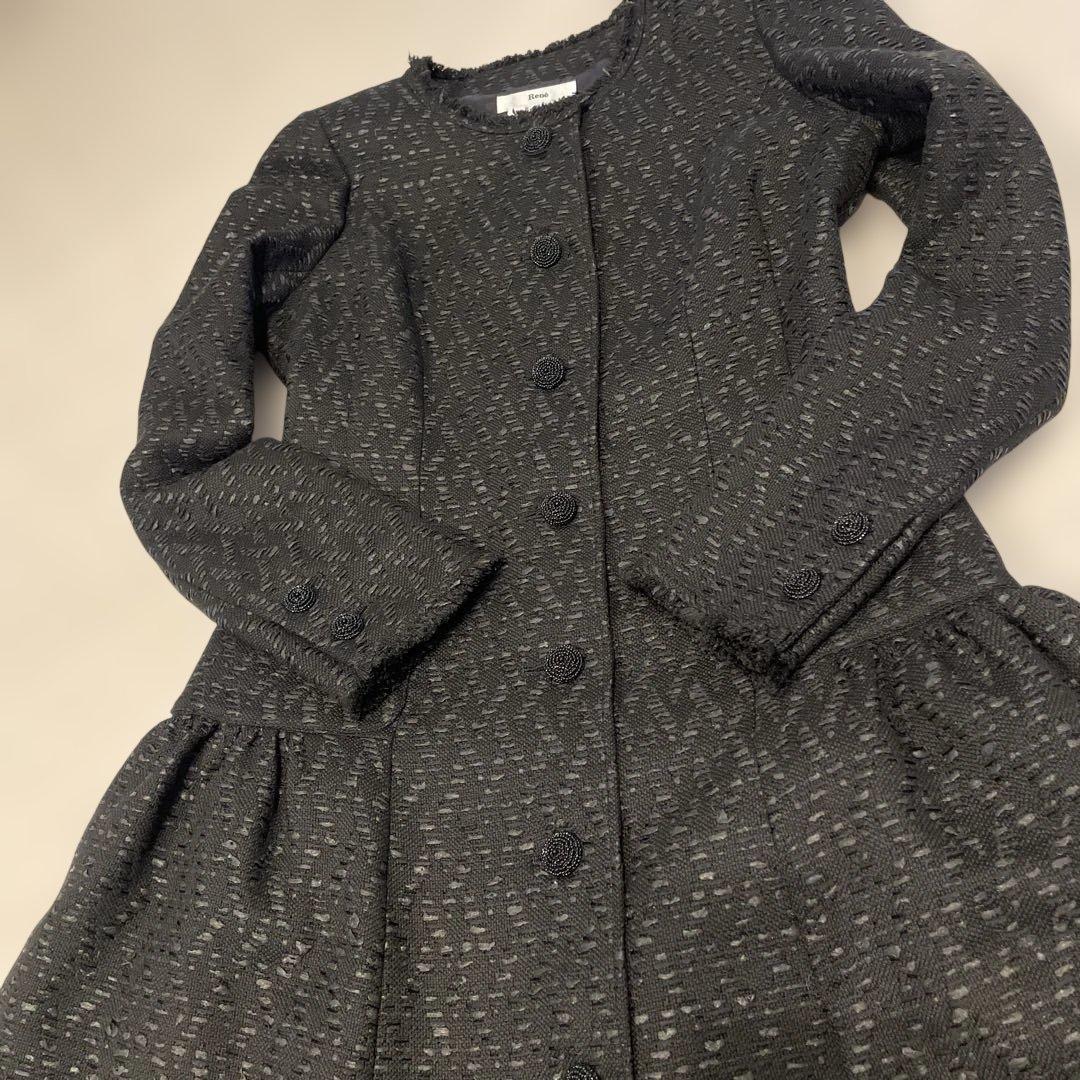 早い者勝ち❤️Rene ルネ　TISSUE社　ツィードロングコート　ブラック　 M