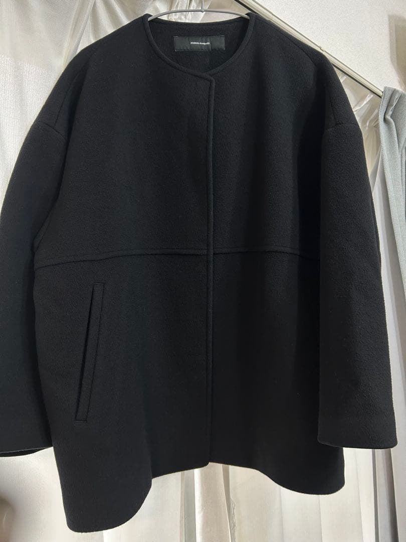 スーパー140ビーバーノーカラーショートコート⭐︎ブラック38⭐︎