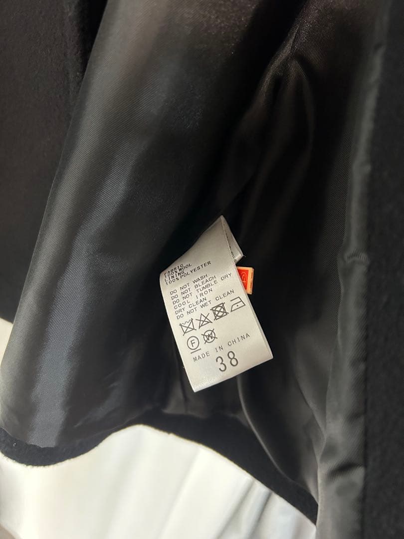 スーパー140ビーバーノーカラーショートコート⭐︎ブラック38⭐︎