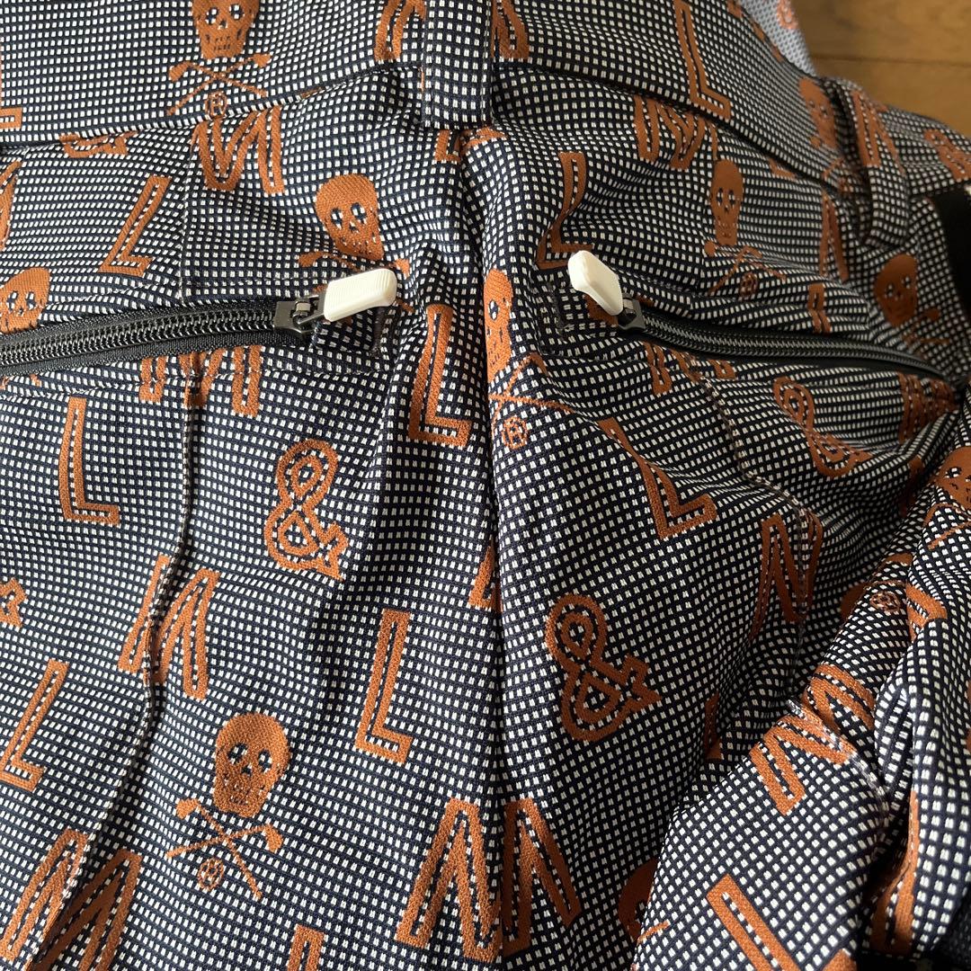 新品タグ付 MARK & LONA スカルデザインパンツ 46 ネイビー