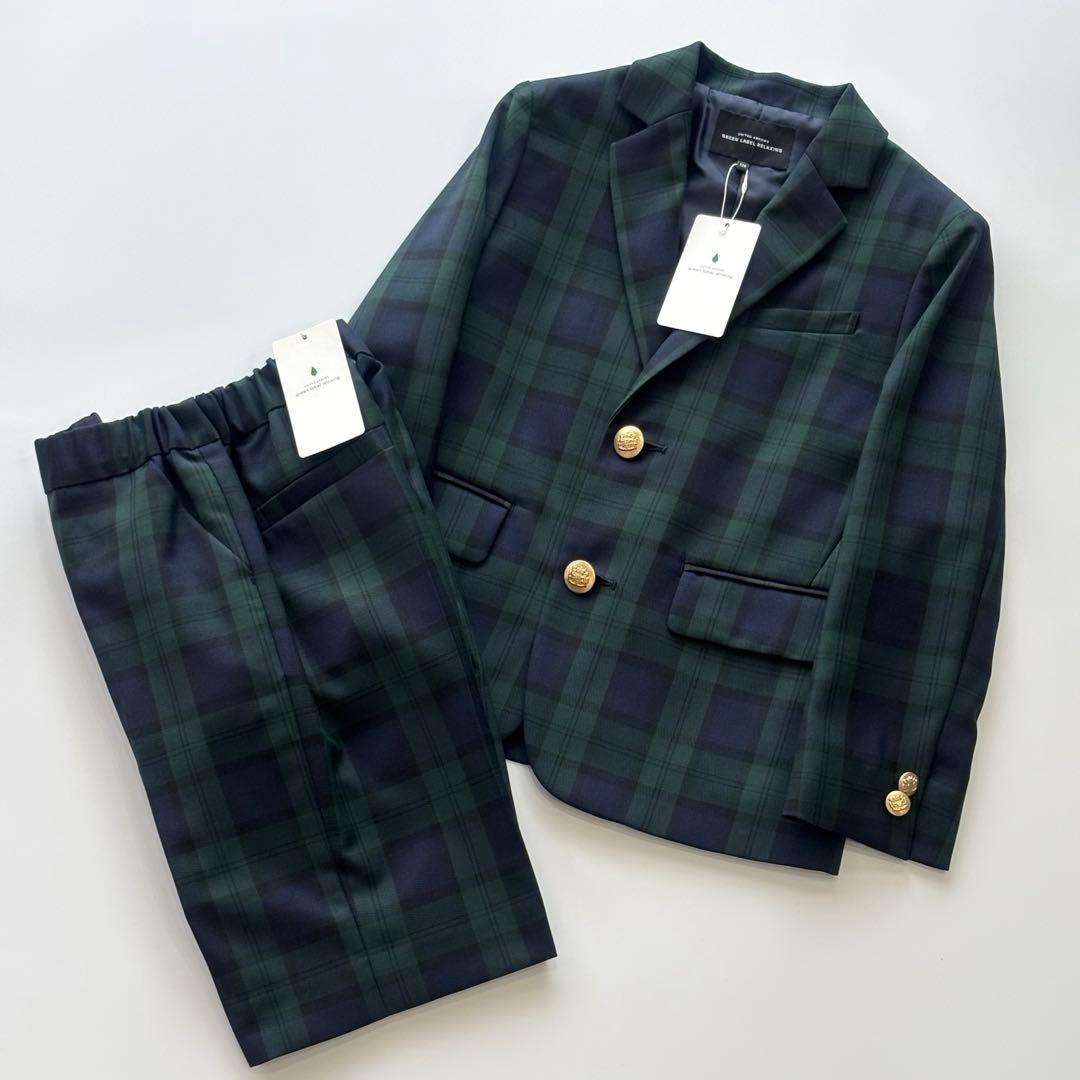 新品　グリーンレーベル　ブラックウォッチ　ジャケット　パンツ　スーツ　120cm