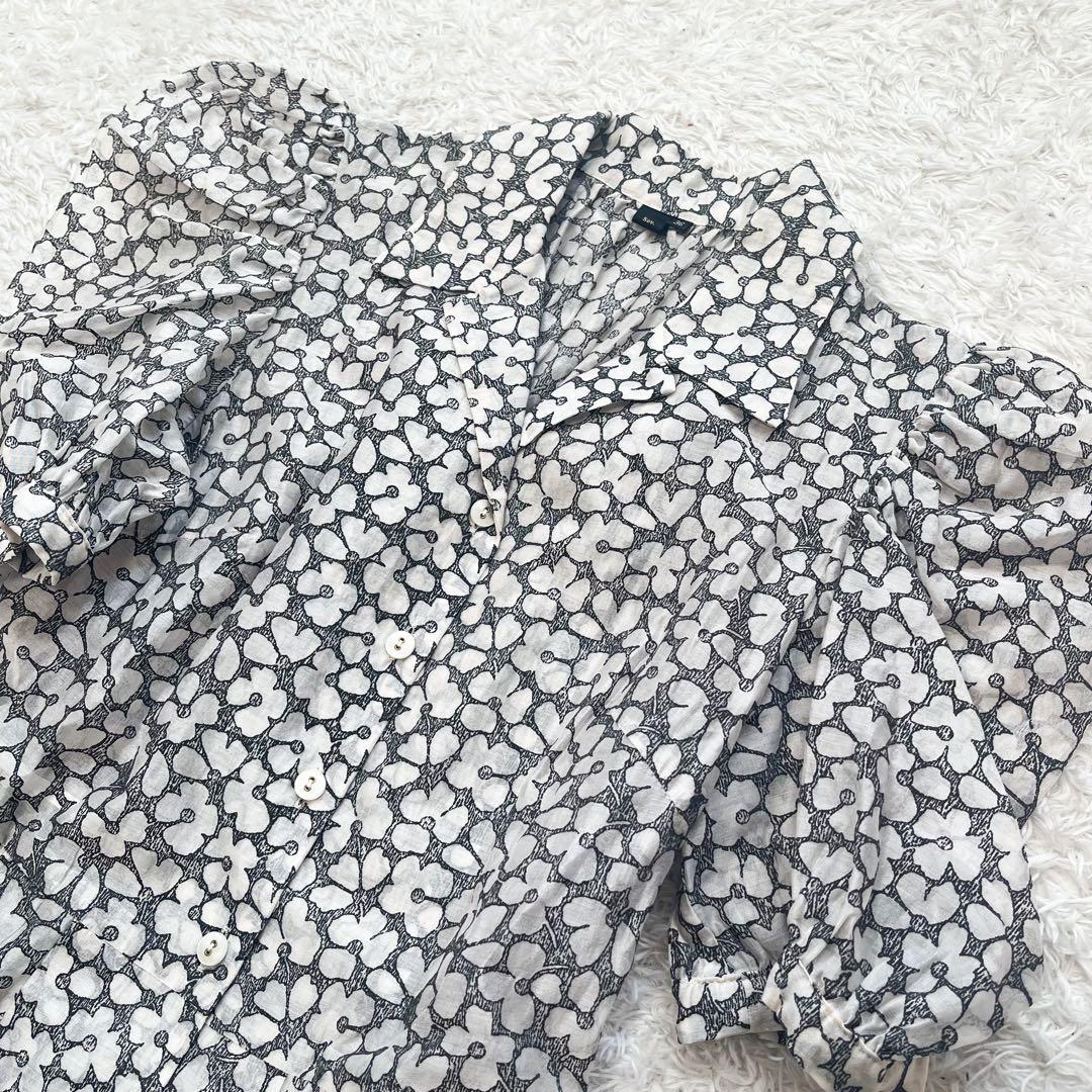 SOV. ソブ パフスリーブ　ロングワンピース　花柄