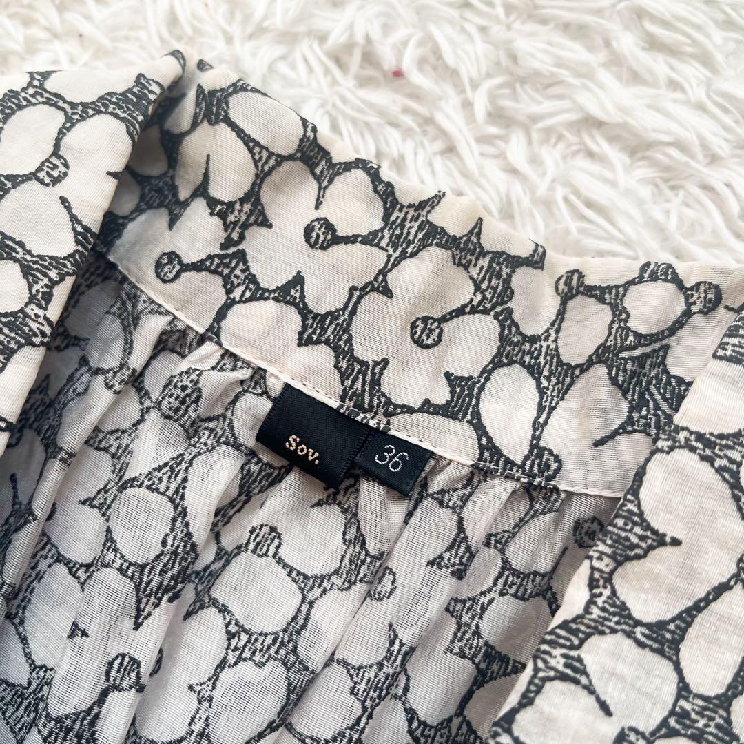 SOV. ソブ パフスリーブ　ロングワンピース　花柄