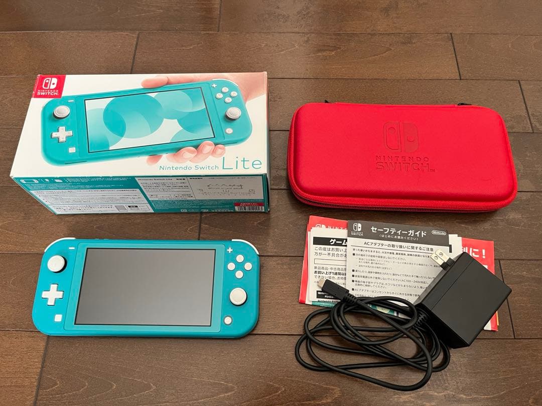 Nintendo Switch Lite ターコイズ 本体/充電器、箱、ケース