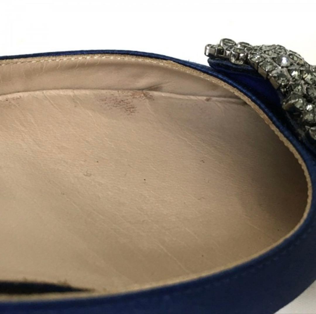 MANOLO BLAHNIK(マノロブラニク) ネイビーハンギシ　フラット