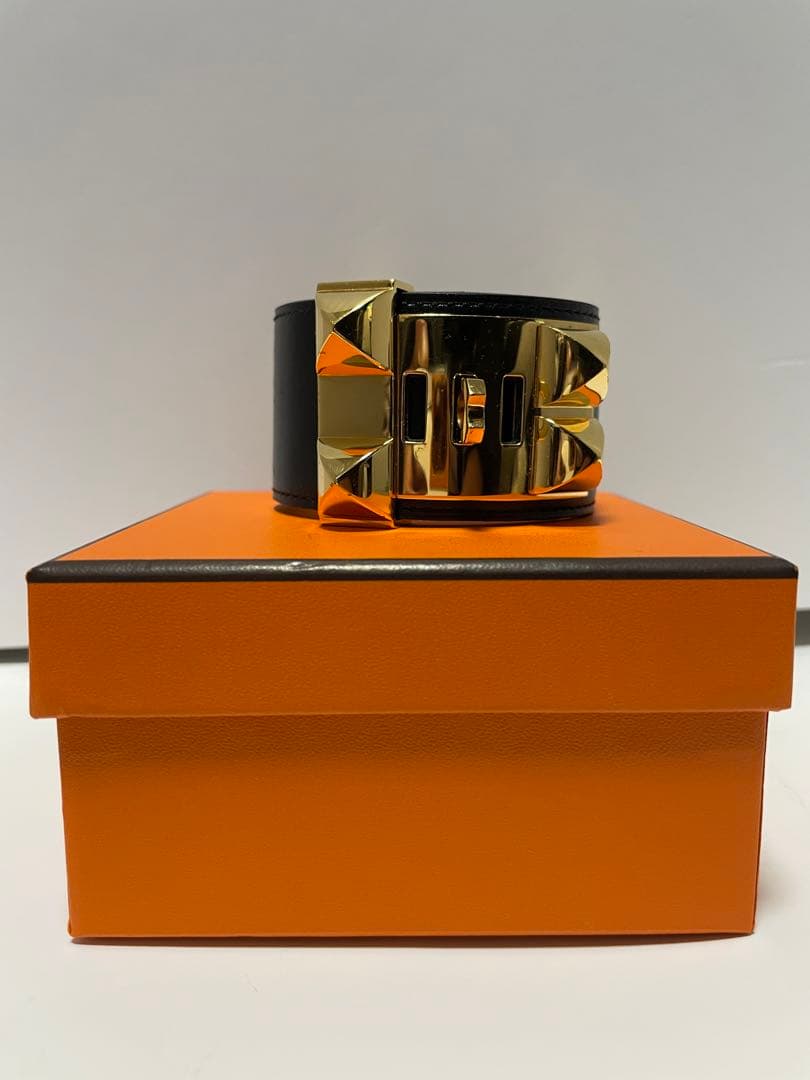 HERMES コリエドシアン　ブラック×ゴールド