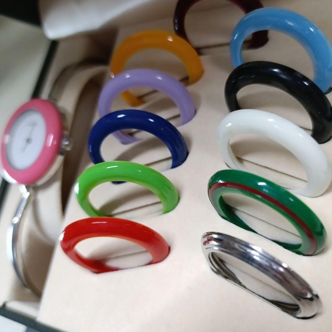 貴重なシルバー　GUCCI ベゼルチェンジ 時計　電池交換済