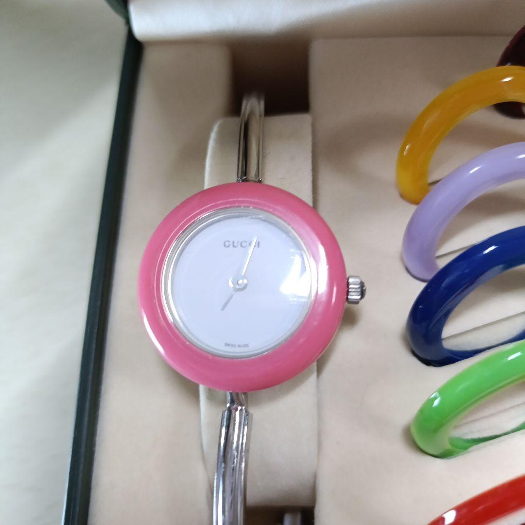 貴重なシルバー　GUCCI ベゼルチェンジ 時計　電池交換済