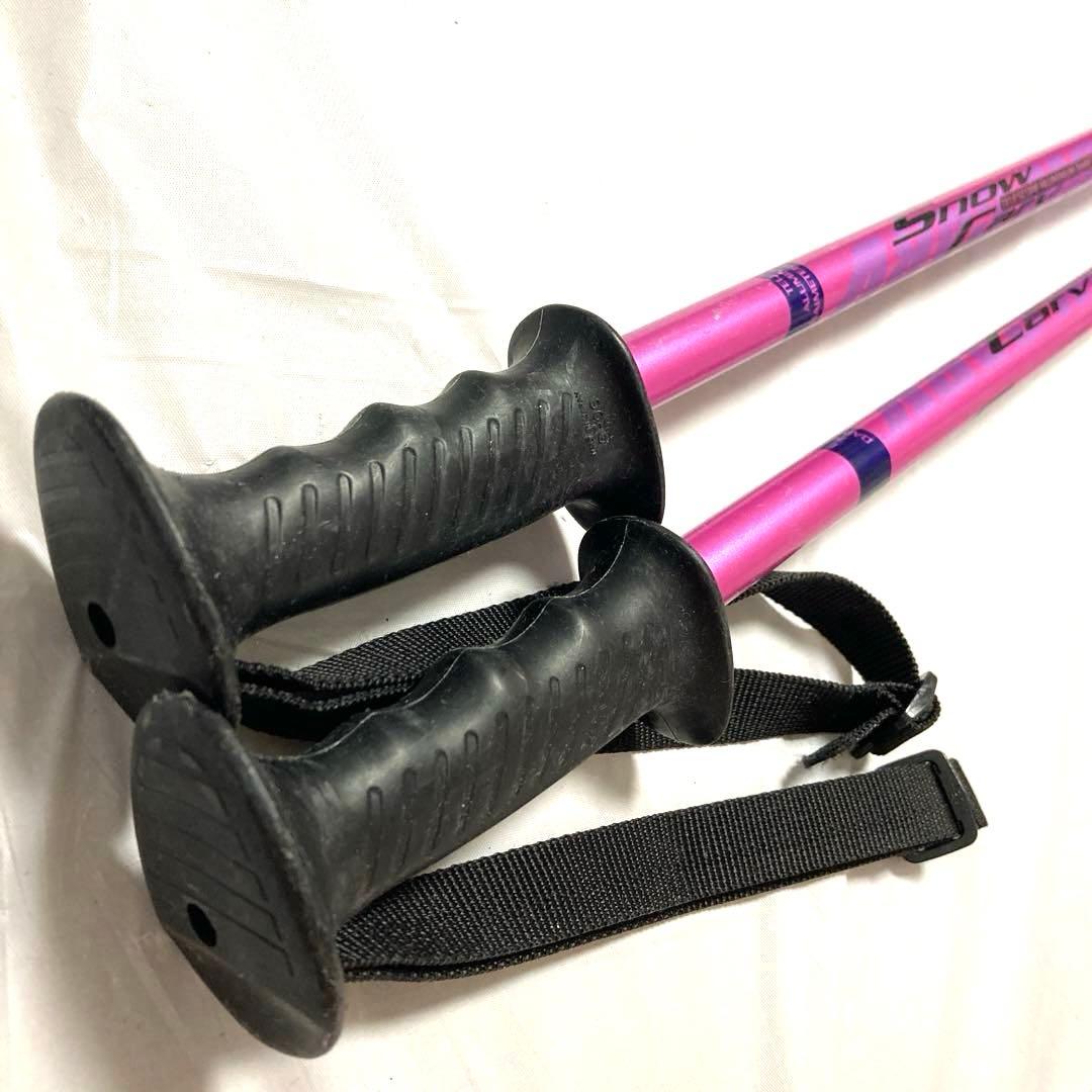 スキー3点セットスキーセットスキー板118 靴23cm ジュニアガール女子ピンク