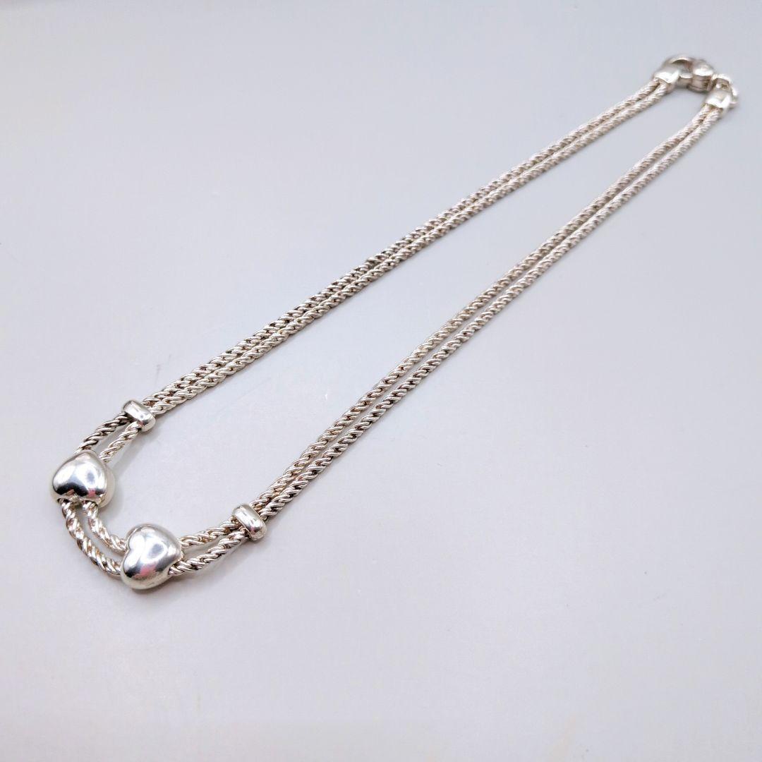 【廃盤 希少】 ティファニー ダブルロープ ハート シルバー 925 ネック