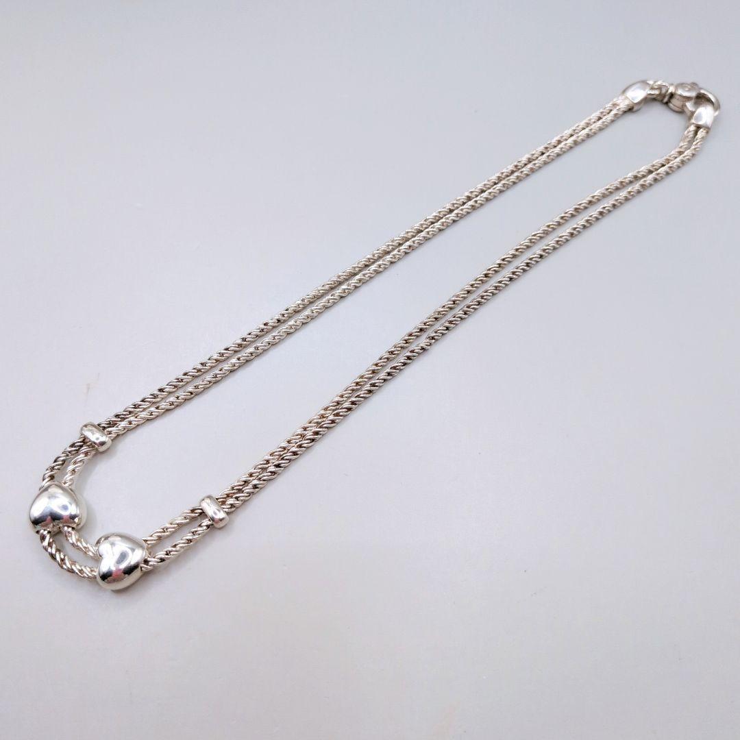 【廃盤 希少】 ティファニー ダブルロープ ハート シルバー 925 ネック