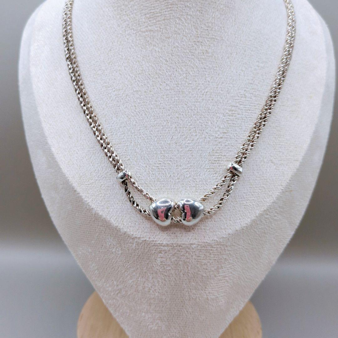 【廃盤 希少】 ティファニー ダブルロープ ハート シルバー 925 ネック