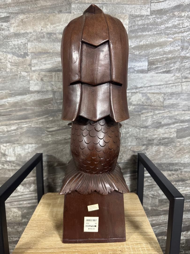 木製ライオン彫刻 約41cm