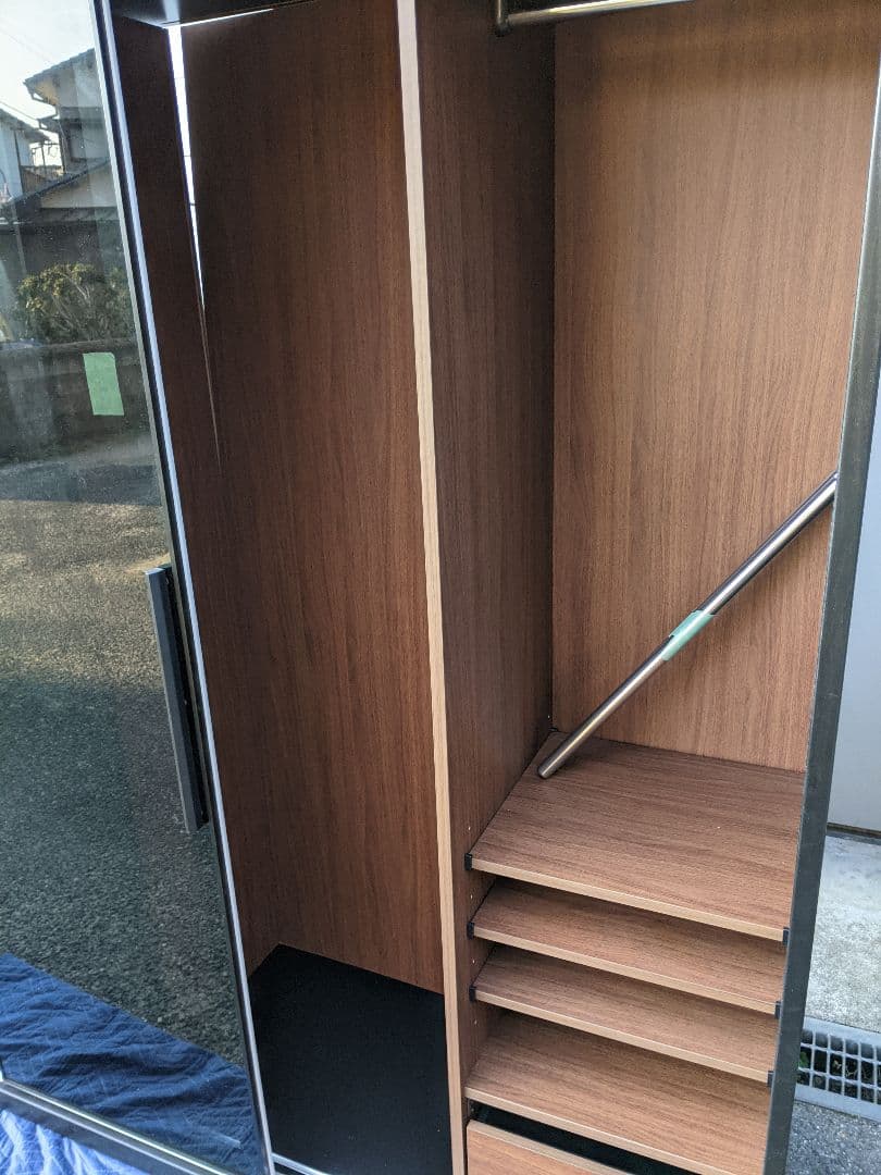 大塚家具ワードローブ「RENNELL レンネル」幅182cm ガラス扉 引き戸